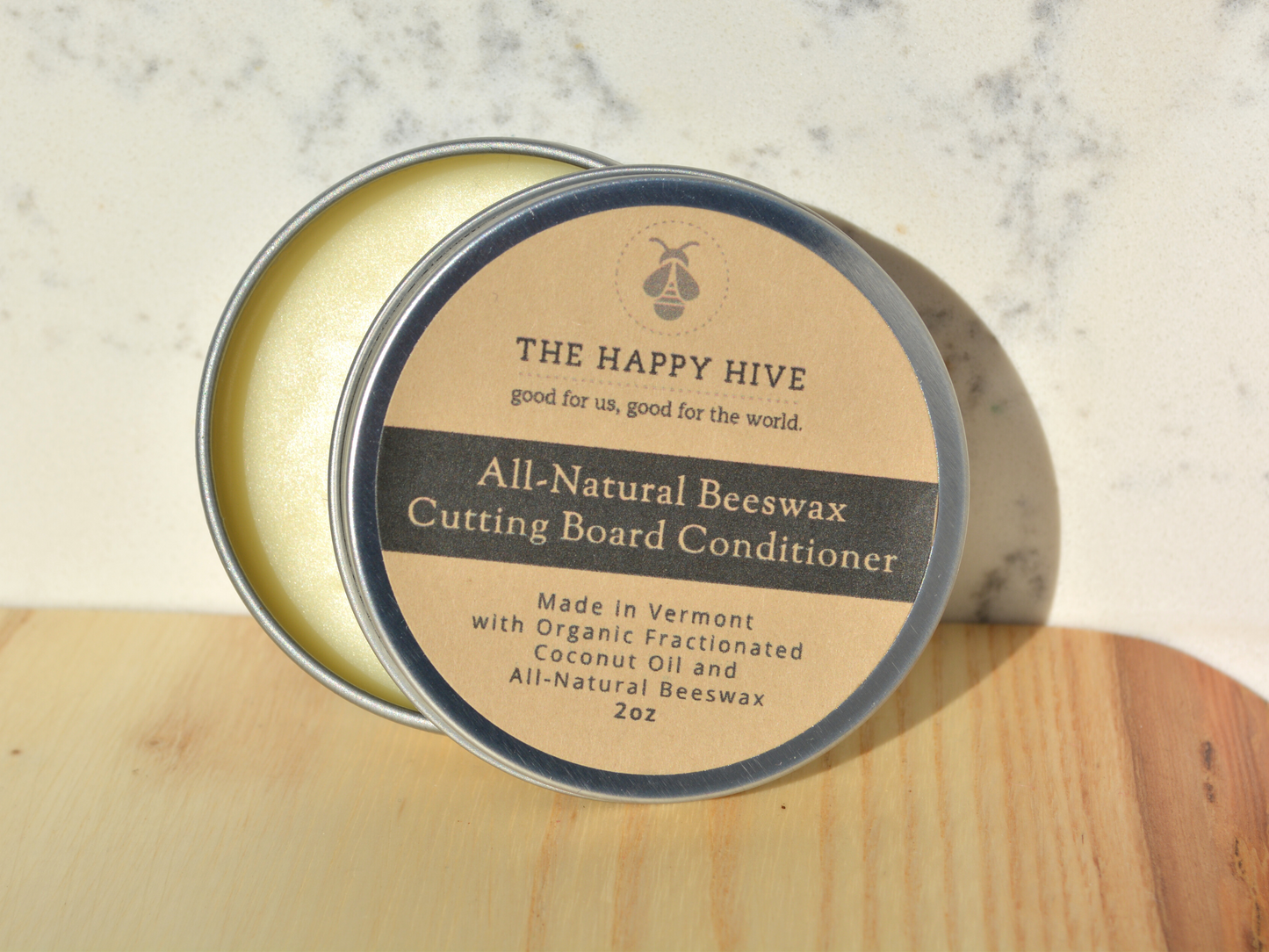 Beeswax Cutting Board Conditioner (2oz) – happyhivevt